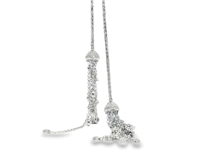 0.76CT Diamond and 1.53CT Multi Sapphire Pendant 14K White Gold