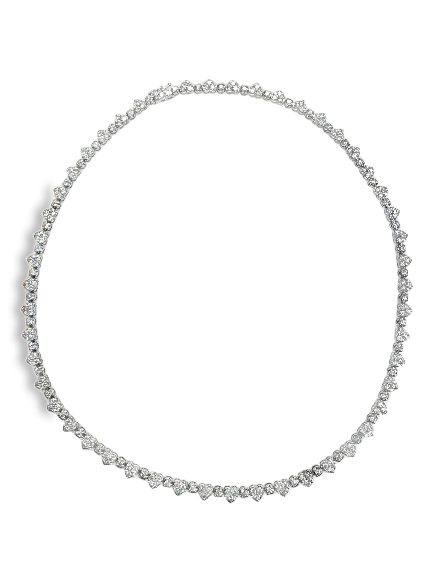 8.02CT Diamond  18k White Gold Heart Pendant