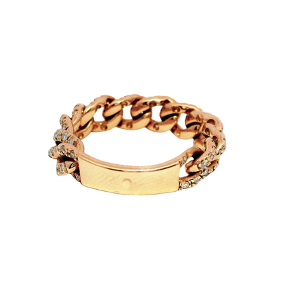 0.50CT Round Cut Diamond Chain Linked Ring 18K Gold