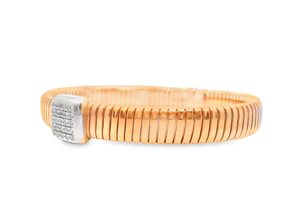 0.21CT Diamond Bangle 14k Rose Gold
