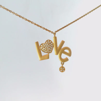 0.14CT Diamond Love Pendant 14k Rose Gold