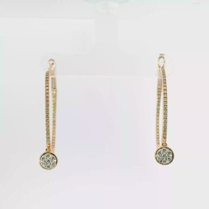 0.80CT Diamond Hoop Earrings 14k Rose Gold