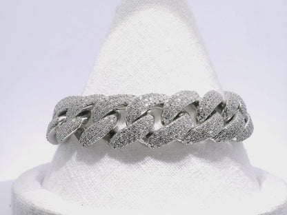 11.80CT Diamond Chain Link Bracelet 14k White Gold