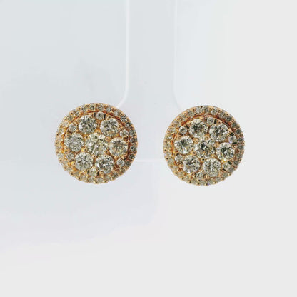 2.16CT Diamond 14k Rose Gold Earring