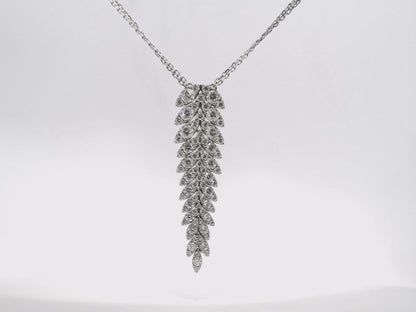 3.44CT Diamond Pendant 14k White Gold
