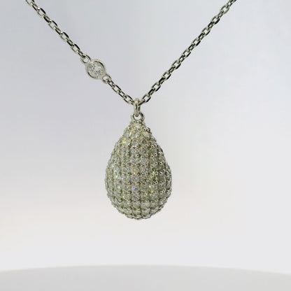 1.23CT Diamond Pendant 14k White Gold