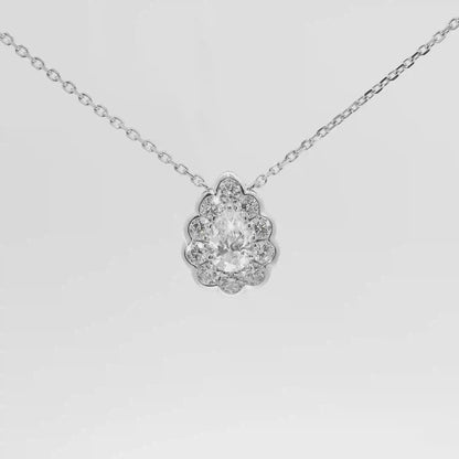 0.59CT Lab Diamond Pendant 14k White Gold