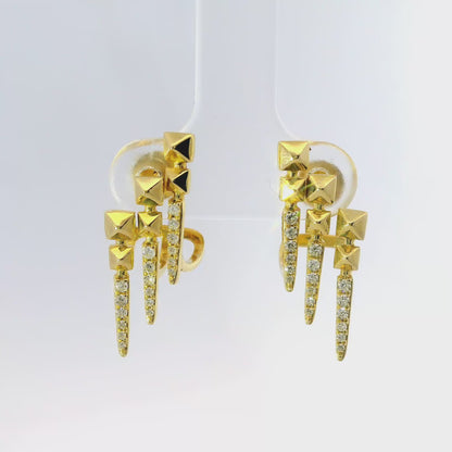 0.20CT Diamond 14k Yellow Gold Earring