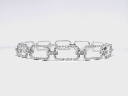 0.98CT Diamond Bracelet 14k White Gold