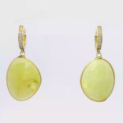 0.20CT Diamond with Yellow Sapphire 14k Yellow Gold Earring