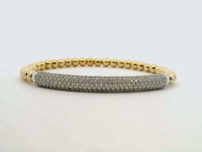 2.17CT Diamond Stretch Bangle 14k Yellow Gold
