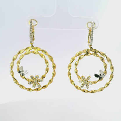 0.54CT Diamond 14k Yellow Gold Earring