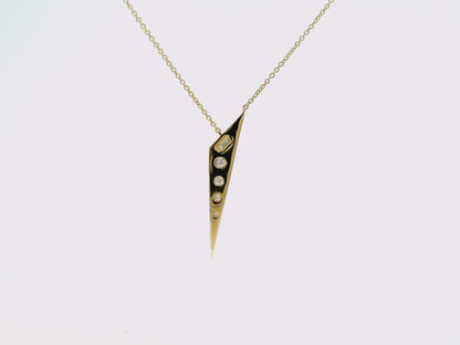 0.13CT Diamond Pendant 14k Yellow Gold
