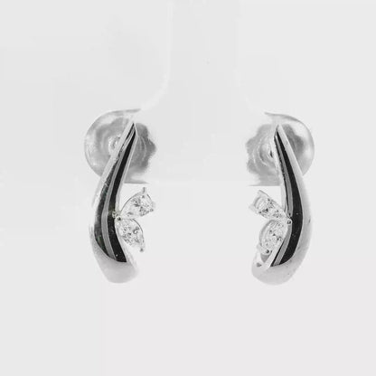 0.25CT Pear Marquis Diamond 14k White Gold Earring