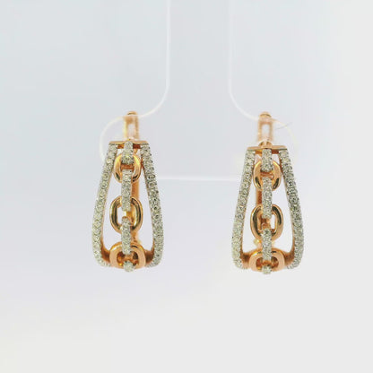 0.38CT Diamond 14k Rose Gold Earring
