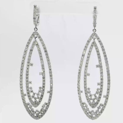 6.37Ct Diamond Earring 14k White Gold