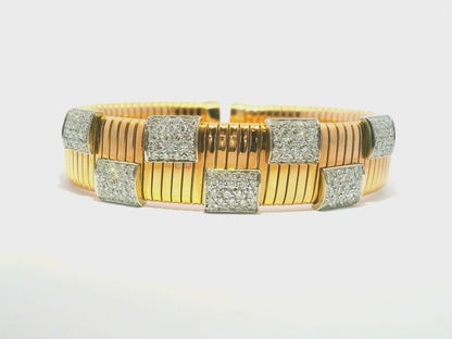 1.86CT Diamond Bangle 14k Rose Gold