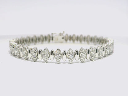 1.74CT Diamond Bracelet 14k White Gold
