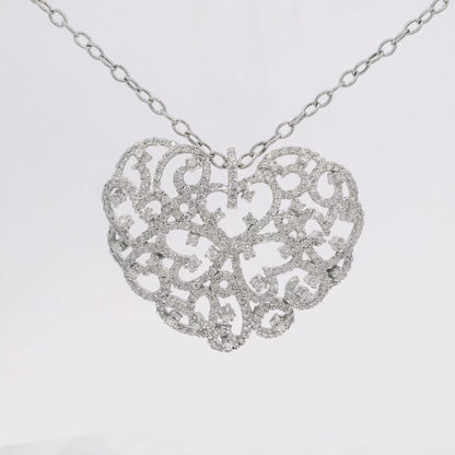 3.17CT Diamond Pendant 14k white Gold