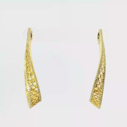 0.78CT Diamond HOOP 14k Yellow Gold Earring