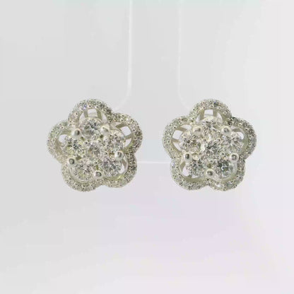 2.24CT Diamond 14k White Gold Earring