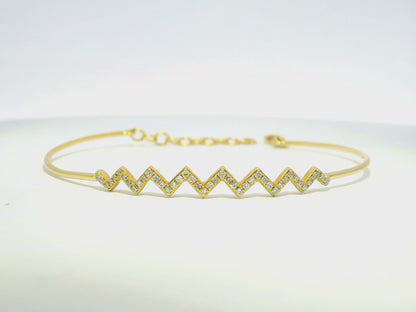 0.15CT Diamond Bangle 18k Yellow Gold