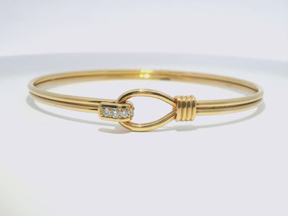 0.13CT diamond Bangle 18k Rose Gold