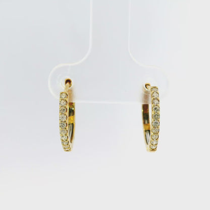 0.20CT Diamond 18k Yellow Gold Earring
