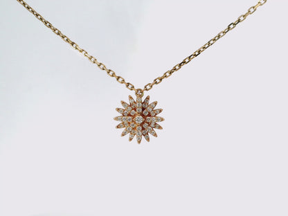 0.33CT Diamond Starburst Pendant 14K Rose Gold