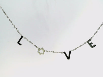 0.07CT Diamond Love Pendant 14k White Gold