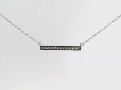 0.02Ct Diamond with Pink Sapphire 14k White Gold Pendant