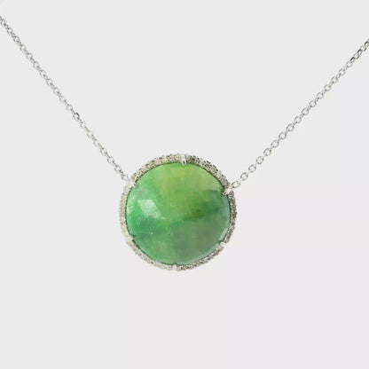 0.25CT Diamond with Green Sapphire 14k White Gold