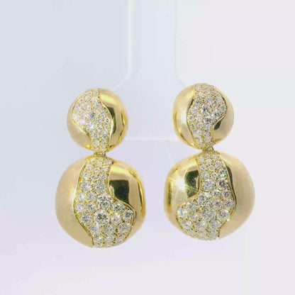 1.62CT Diamond  14k Yellow Gold Earring