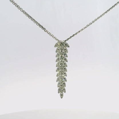 1.55Ct Diamond Pendant 14k White Gold