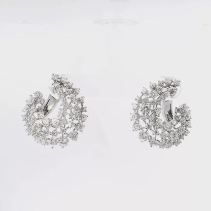 4.17CT Diamond Earrings 14k White Gold