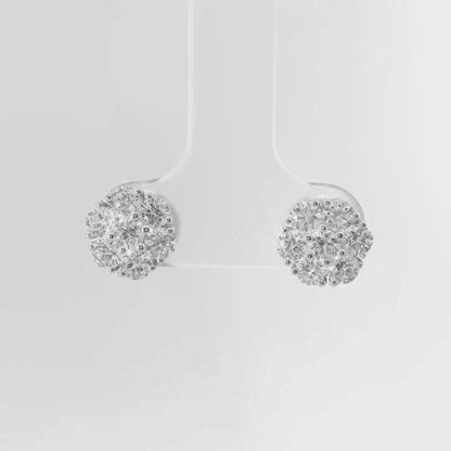 1.37CT Diamond Earrings 14k White Gold