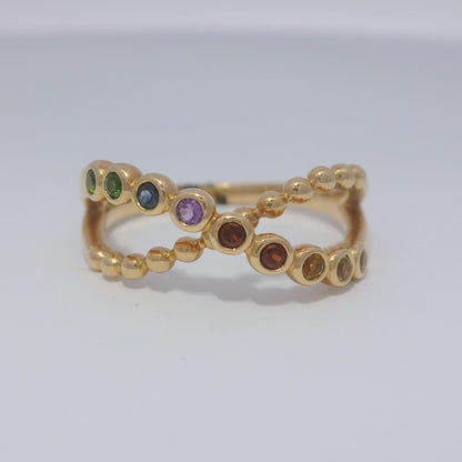 0.26CT Mix Sapphire Ring 14k Rose Gold