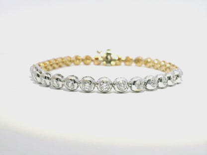 1.35CT Two Tone Bracelet 14k Gold