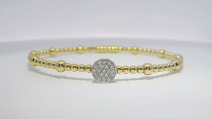 0.17CT Diamond Bangle 18k Yellow Gold