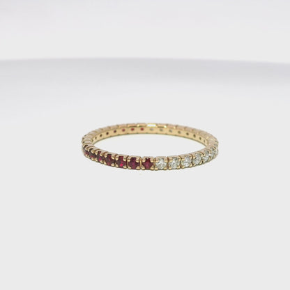 0.25CT Diamond 0.27CT Ruby Ring 18k Rose Gold