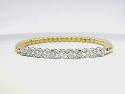 1.51CT Diamond Bangle 14k Yellow Gold