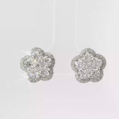 1.57CT Diamond 14k White Gold Earring