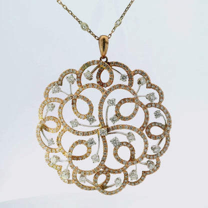 5.74CT Diamond Pendant 14k Rose Gold