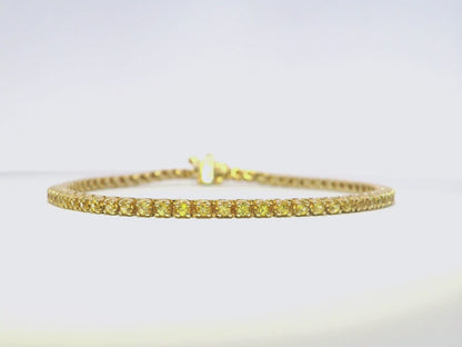 1.95CT Yellow Sapphire Bracelet 14k yellow Gold