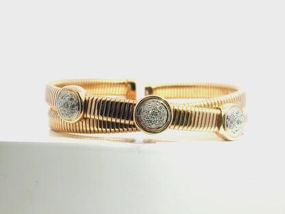 1.62Ct Diamond Bangle 14k Rose Gold