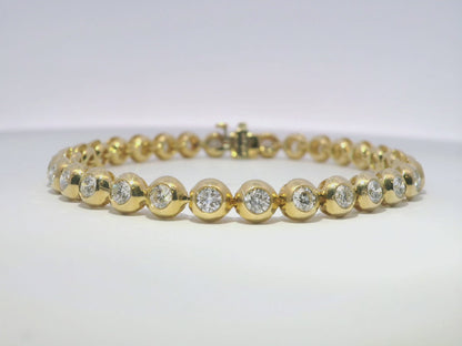 3.93CT Lab Diamond Bracelet 14k Yellow Gold