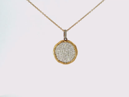 1CT Diamond Bark Pendant 14K Yellow Gold