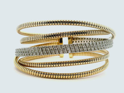 2.25CT Diamond Bangle 14k Yellow Gold