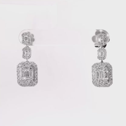 2.30CT Diamond 18k White Gold Earring