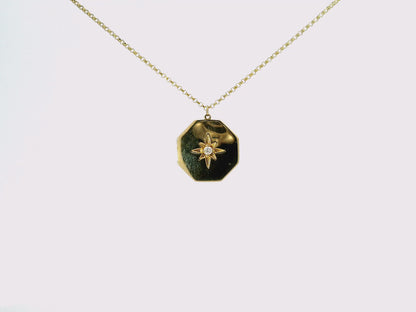 0.05CT Diamond Star Pendant 14K Yellow Gold